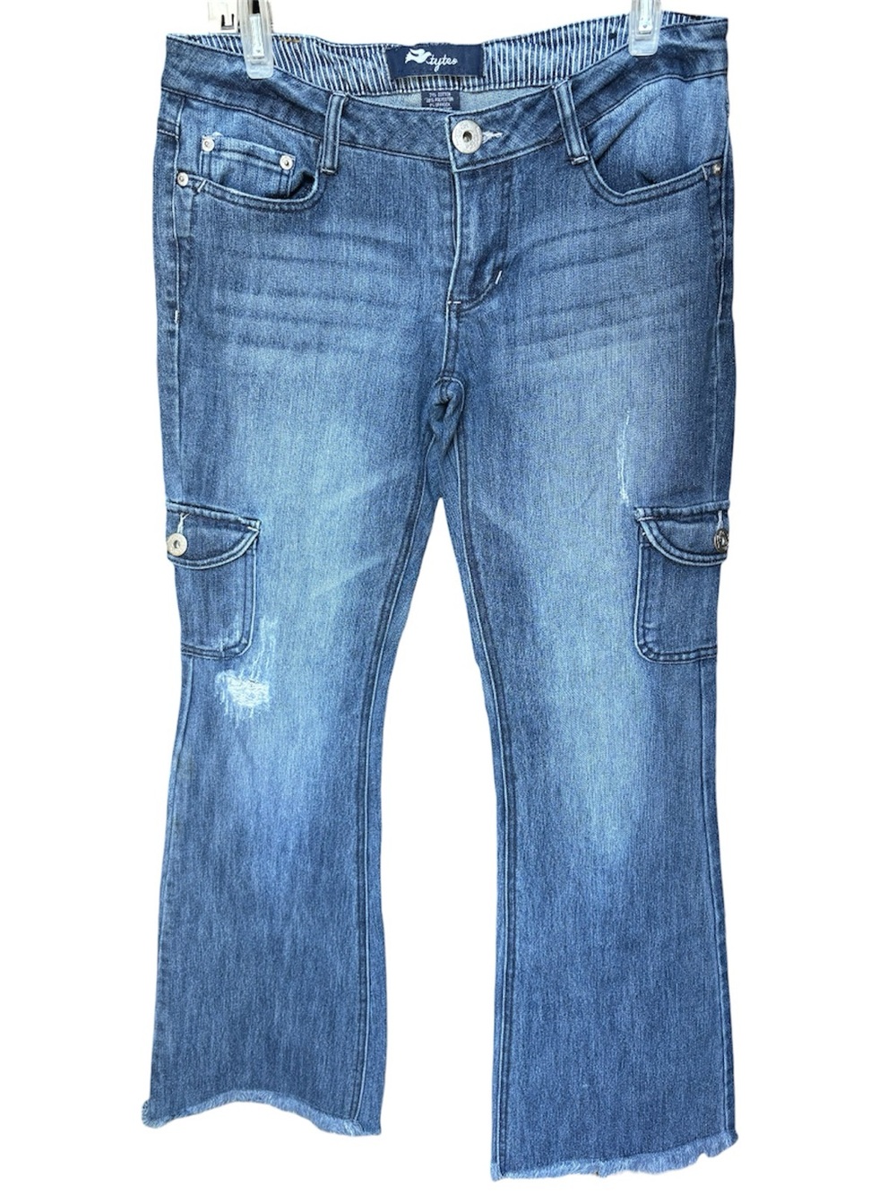 Tyte Jeans Women's Light Blue Flare Cargo Jeans